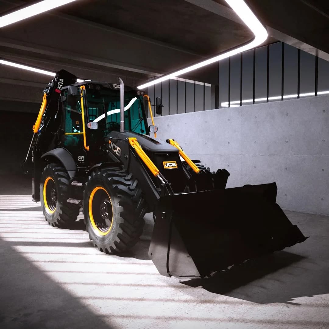 Backhoe loader working