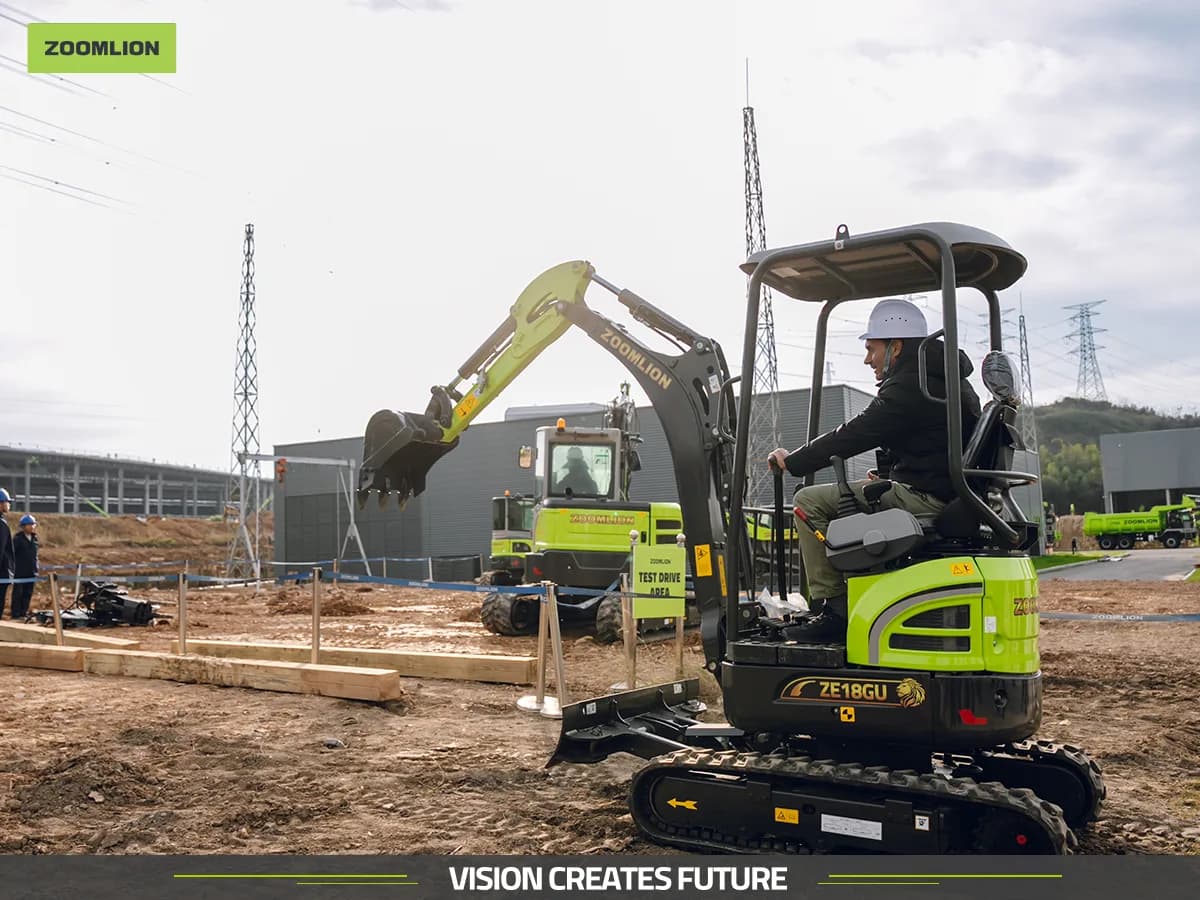 Mini excavator on a tight-access job